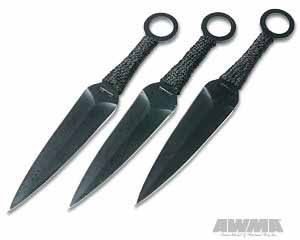3 Piece Ring Throwing Knives w Sheath, 3547