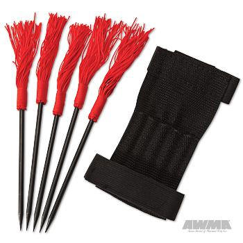 5 pc. 5-1/2 in. Throwing Spike Set with Red Tassels, 12045