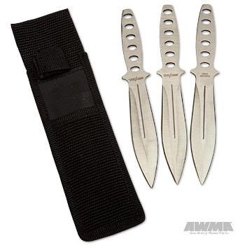 6 in. 3 pc. Silver Throwing Knife Set, 12013