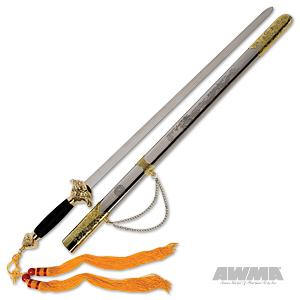 Lion Head Tai Chi Sword w/ Stainless Steel Scabbard, 1828