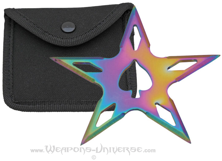 Spade Throwing Star, Rainbow, 4.25 inches