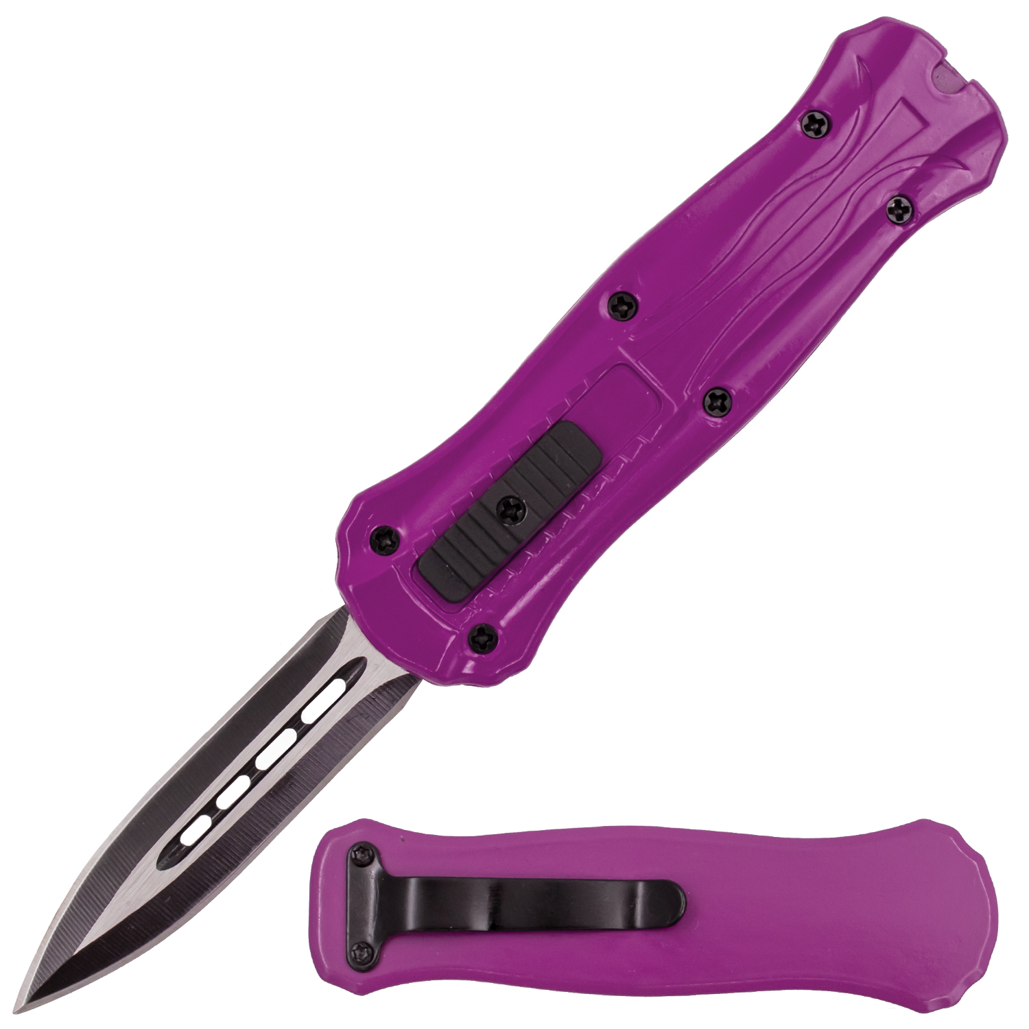 Miniature OTF Automatic Knife Purple