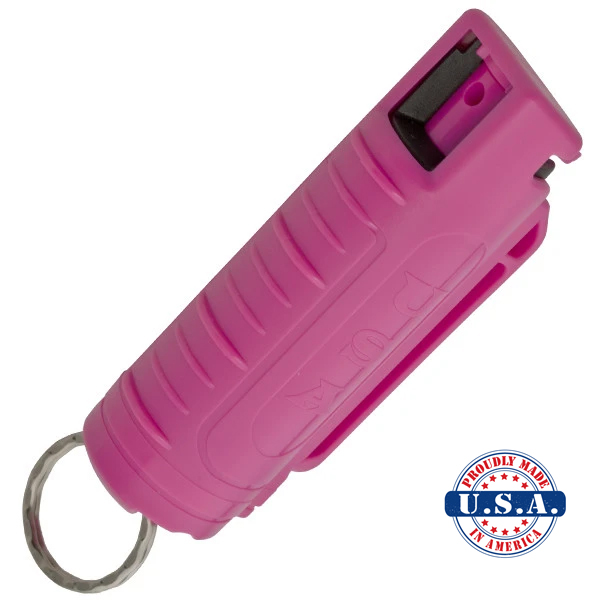 P 404 BK Half Ounce Clamshell Pepper Spray with Clip and Keychain Hot Pink