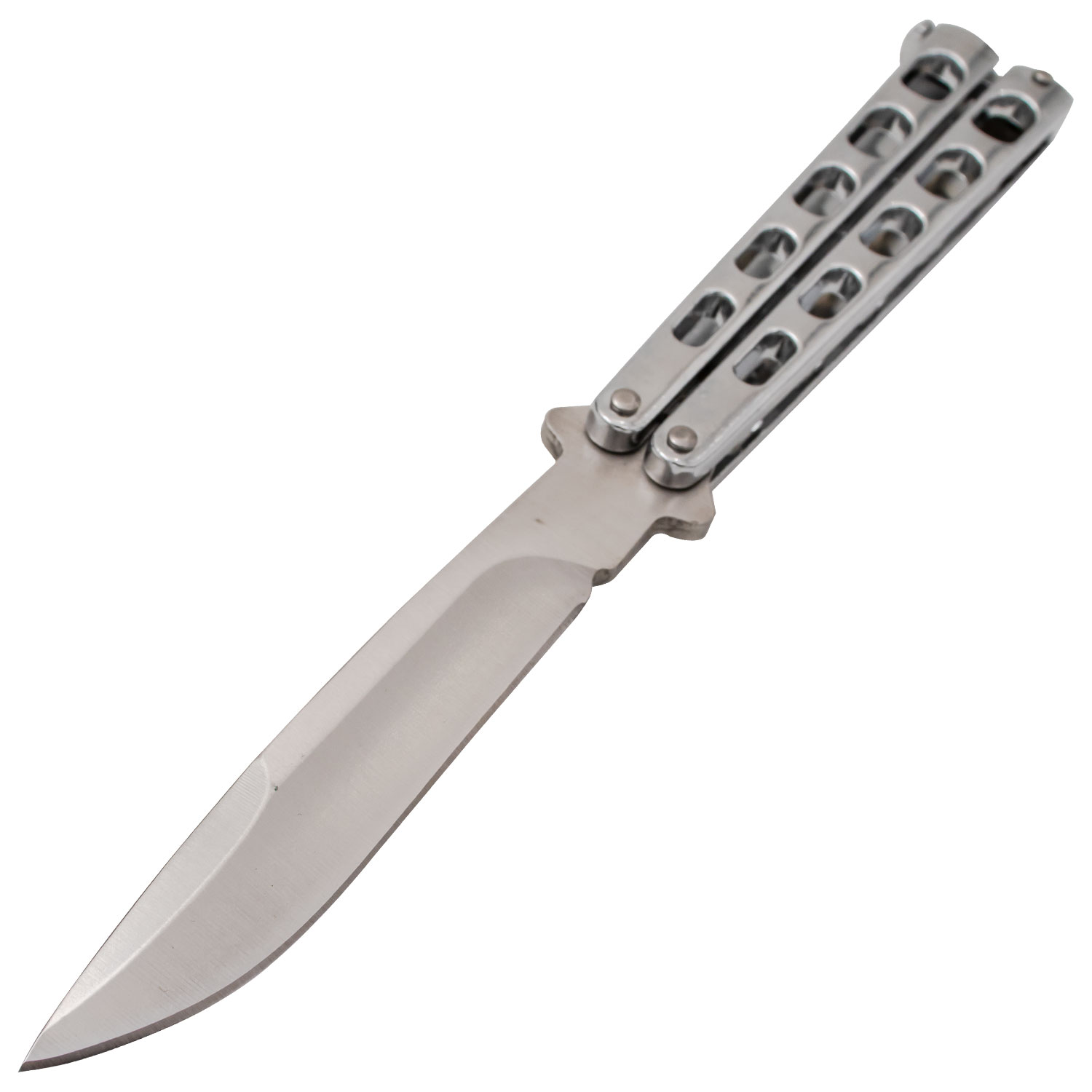 Industrial State of The Art Balisong Butterfly Knife Silver