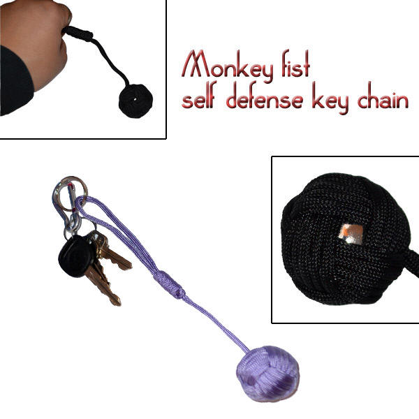 Large Self Defense Monkey Fist Keychain-Lavender Purple
