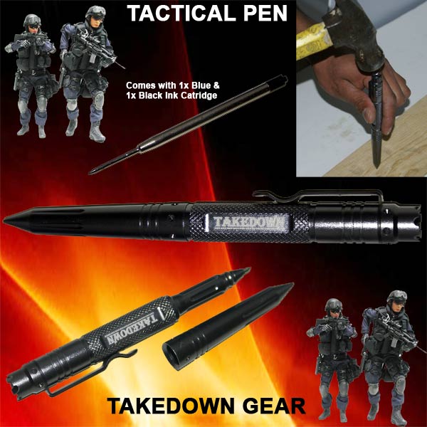 6" Tactical Pen w/ Clip- Charcoal Gray Finish