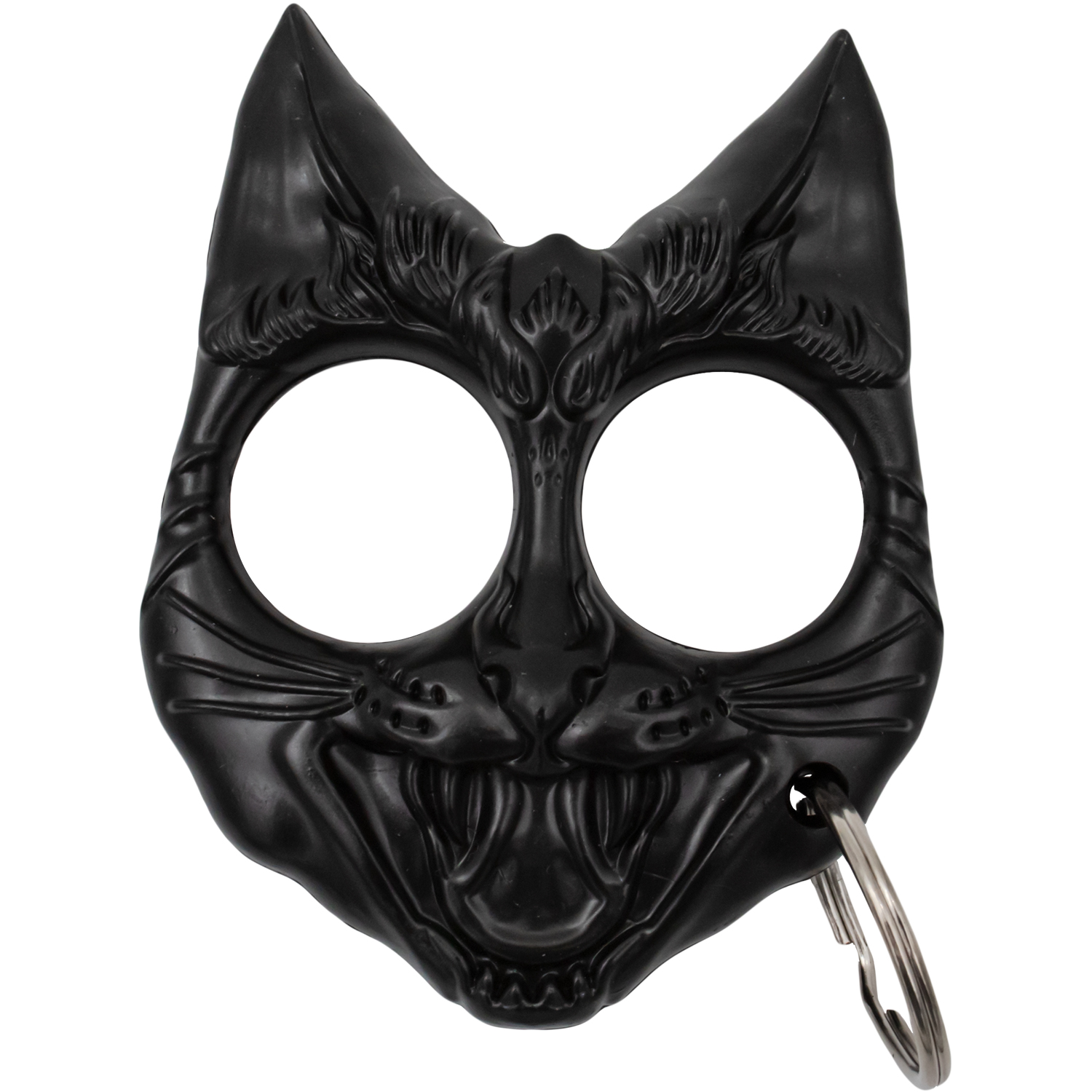 Public Safety Evil Cat Keychain Black