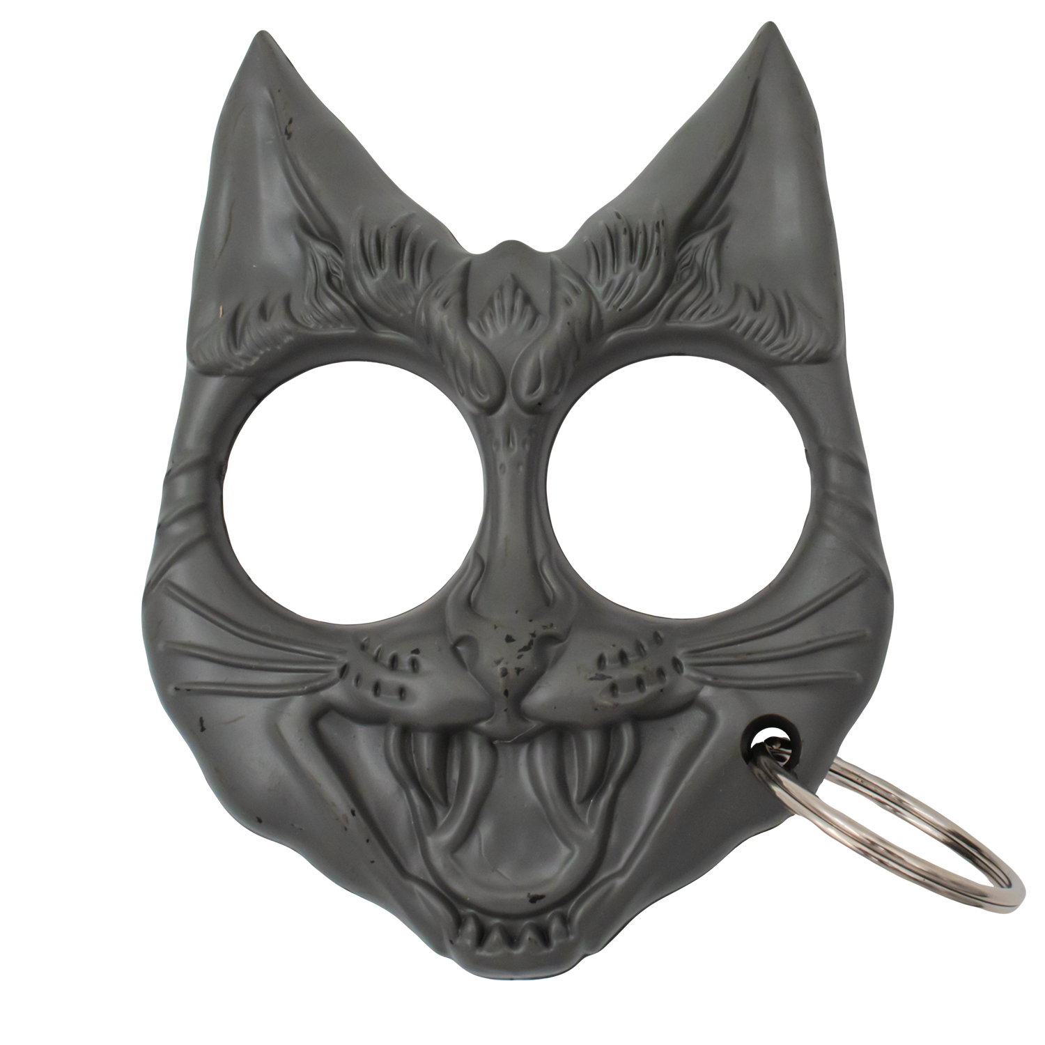 Public Safety Evil Cat Keychain Grey