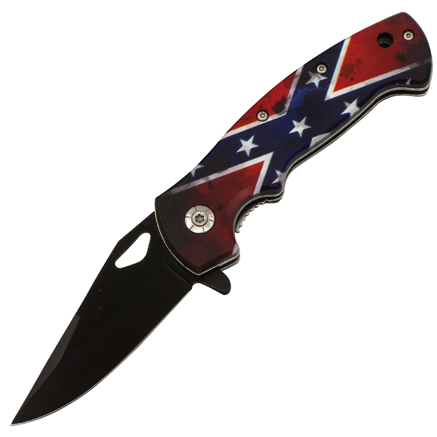 Rebel's Never Die Black Blade Spring Assisted Folding Knife