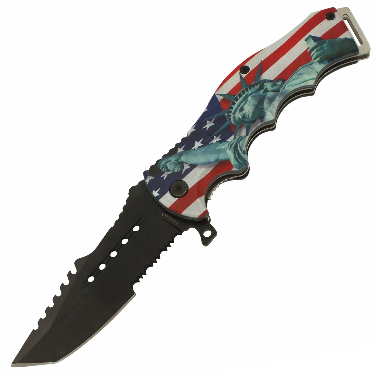 American Pride Statue Of Liberty Spring Assisted Folding Pocket Knife