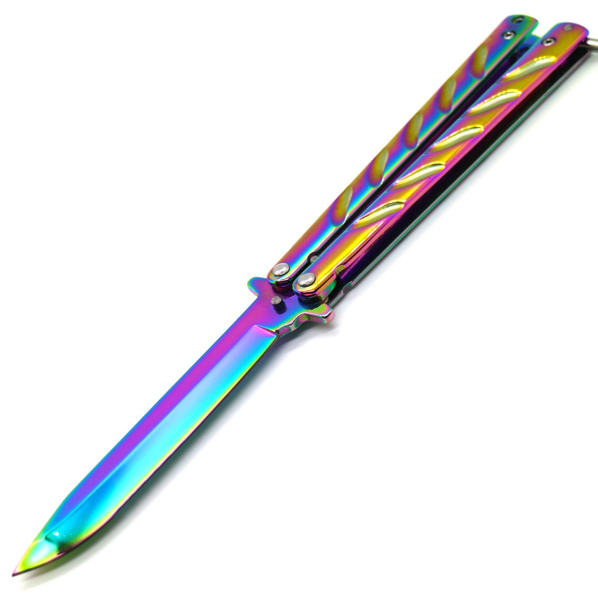 Smooth Wave State of The Art Balisong Butterfly Knife Rainbow
