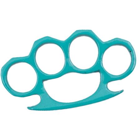 Solid Steel Knuckle Duster Brass Knuckle   Teal