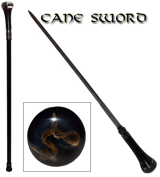 33.5" Acrylic Walking Cane with Hidden Sword- Snake