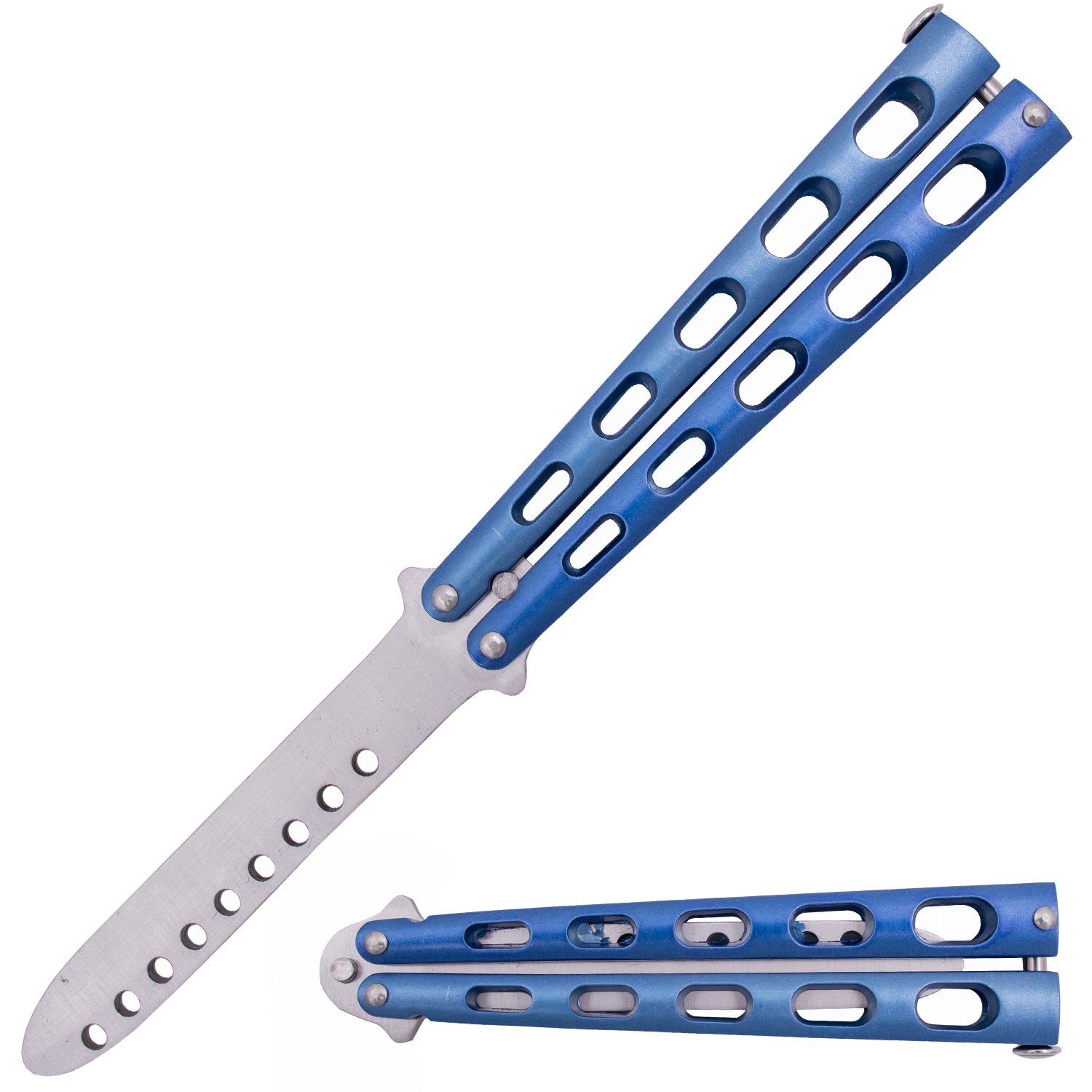 Tiger USA Butterfly Training Knife 440 Stainless 8.85 Inch   Blue