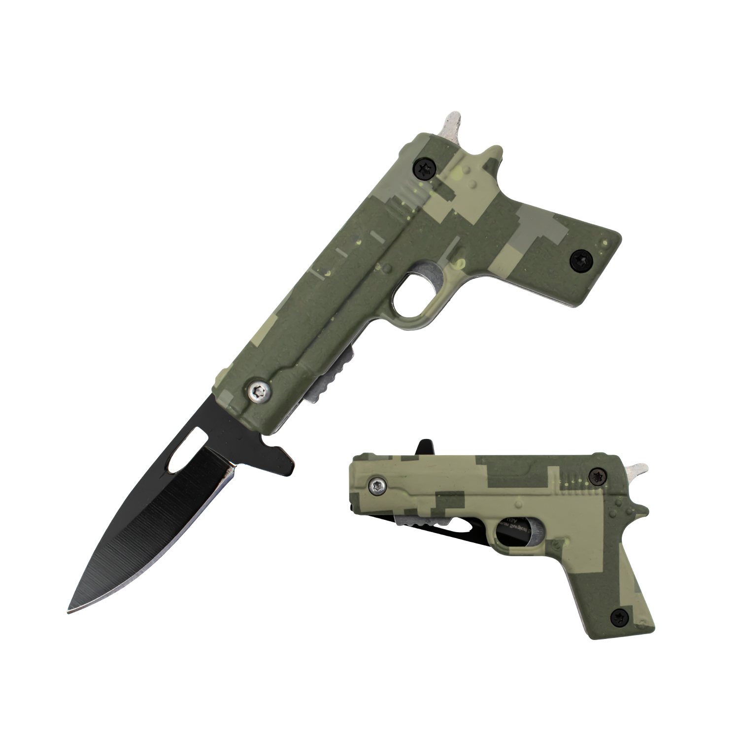 Tiger USA MINI Pistol Trigger Action Assisted Knife   Army Camo