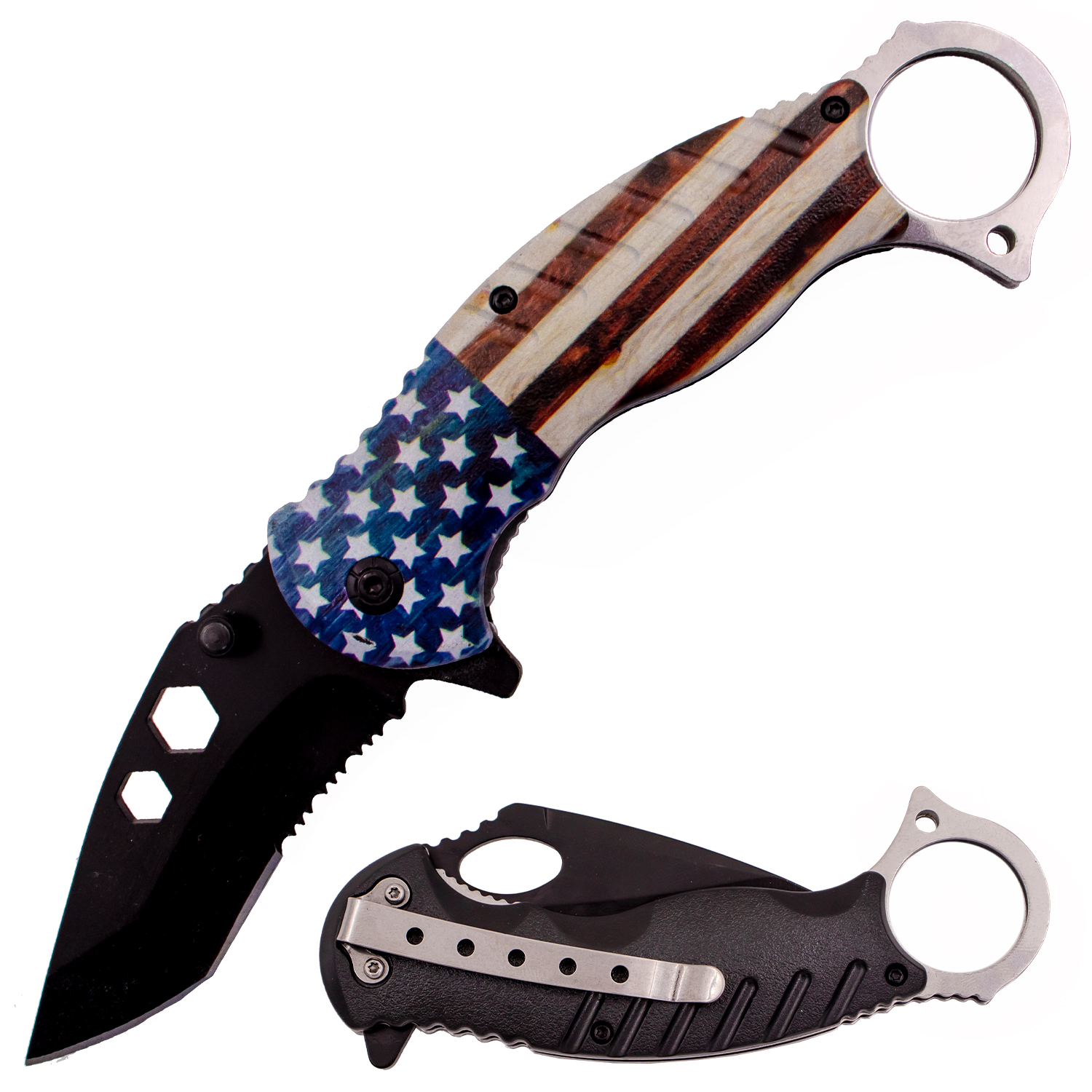 Tiger USA Spring Assisted Knife   American Worker