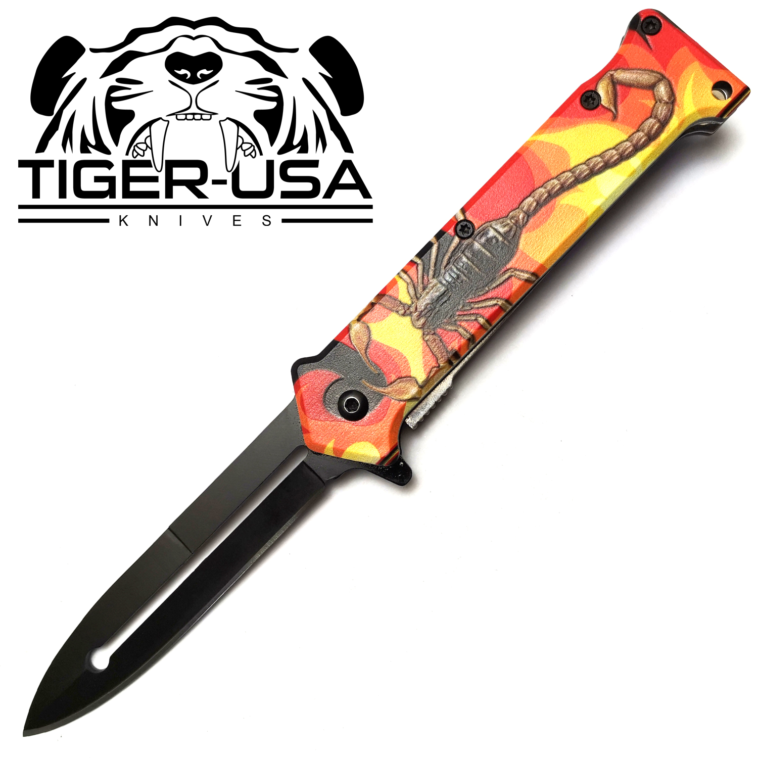 Tiger USA Spring Assisted Knife Fire Scorpion