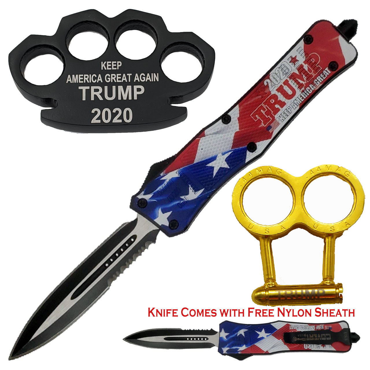 Trump 2020 OTF Knife and Knuckle Set