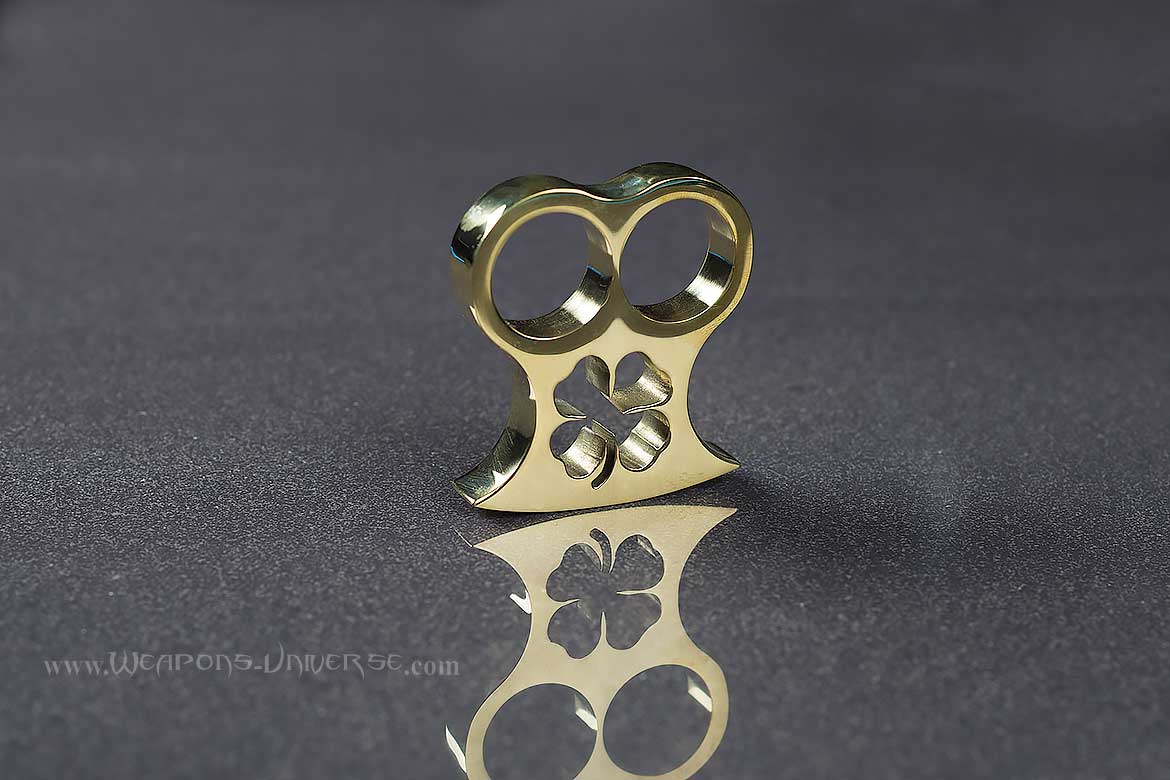 American Made Clover Two Finger Brass Knuckles