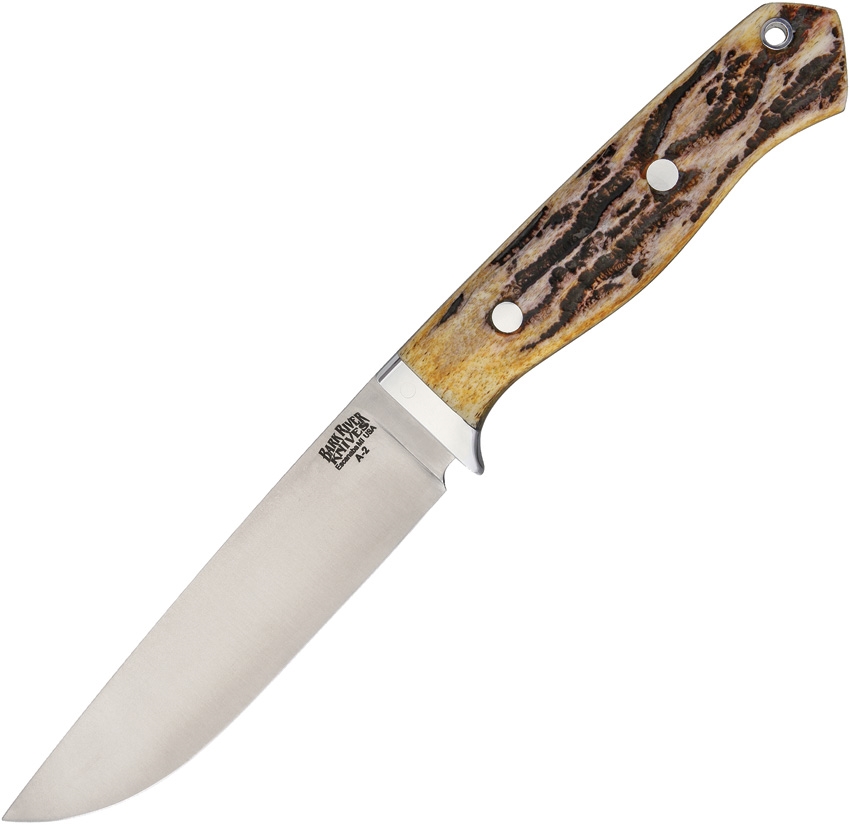Bark River BA02130BAS Camp and Trail Antique Stag Knife