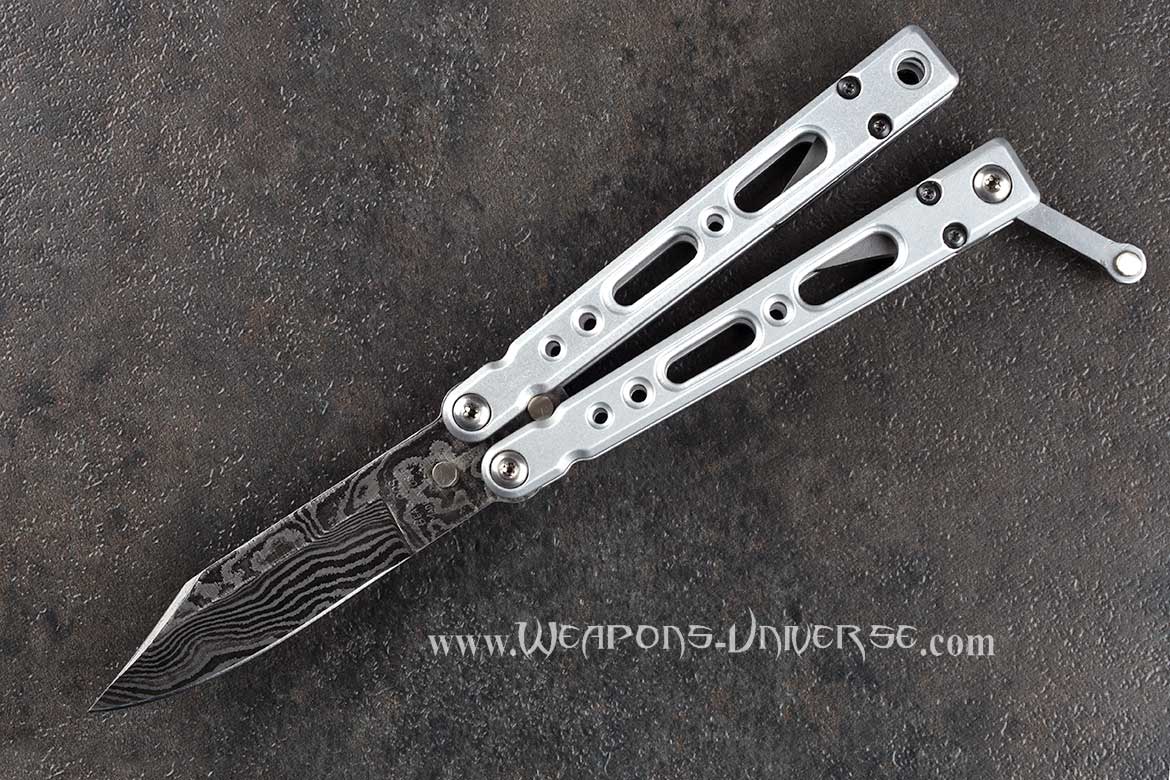 Bear Ops 36004 Damascus Butterfly Knife, Bear Song IV