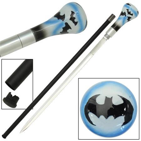 Blue Bat Removable Blade Sword Cane Walking Stick IG0793
