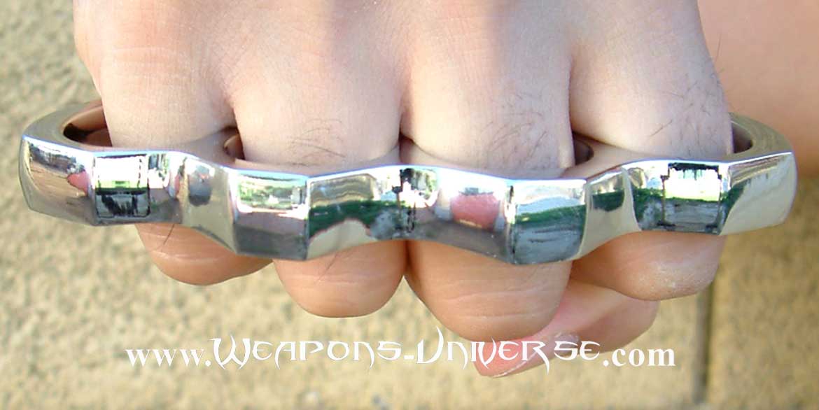 Large Chrome Brass Knuckles