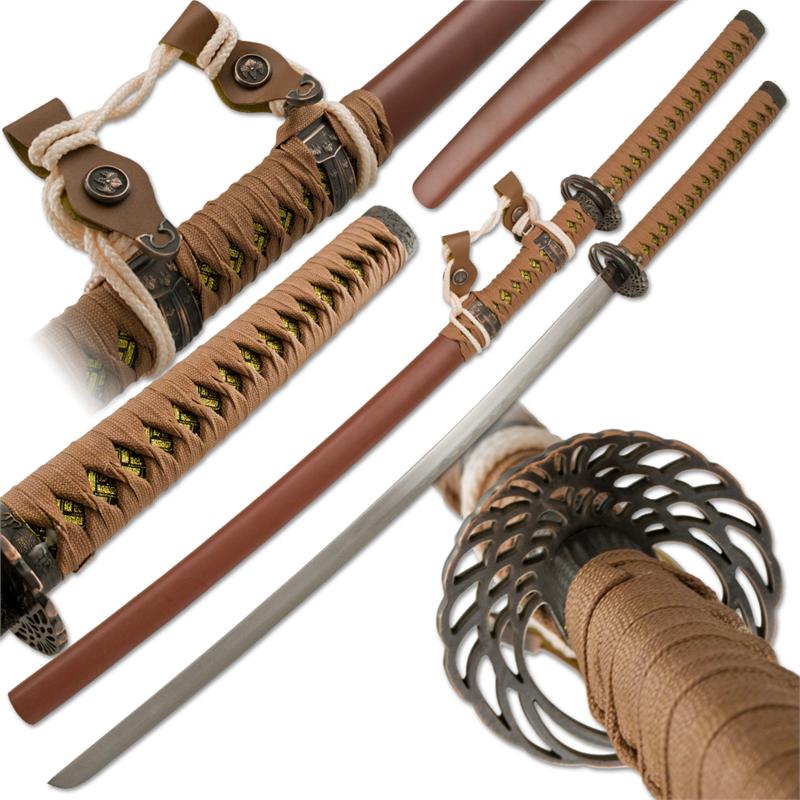 Brown Chocolate Katana Samurai Sword and Scabbard