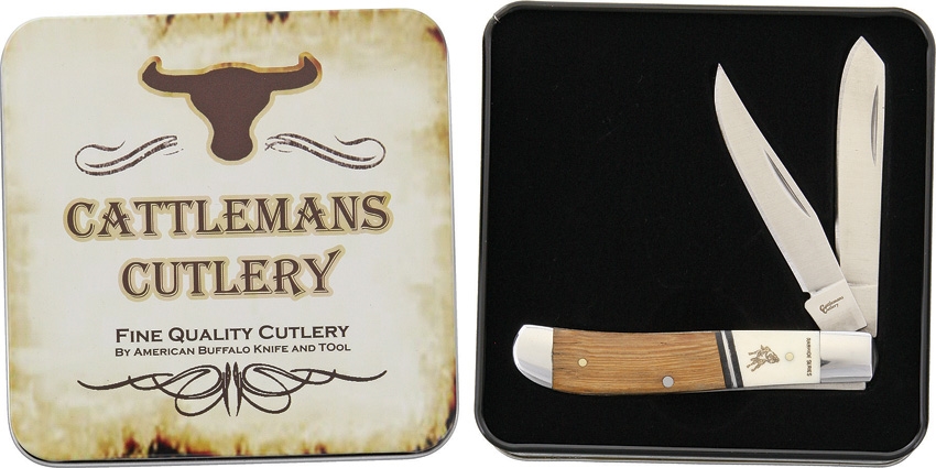 Cattleman's Cutlery CC0008RST Rawhide Series Stockman Knife