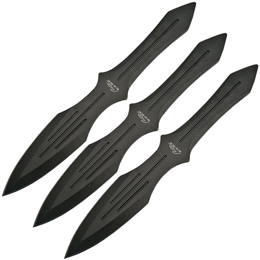 China Made CN211230BK Three Piece Throwing Set Knives, Black