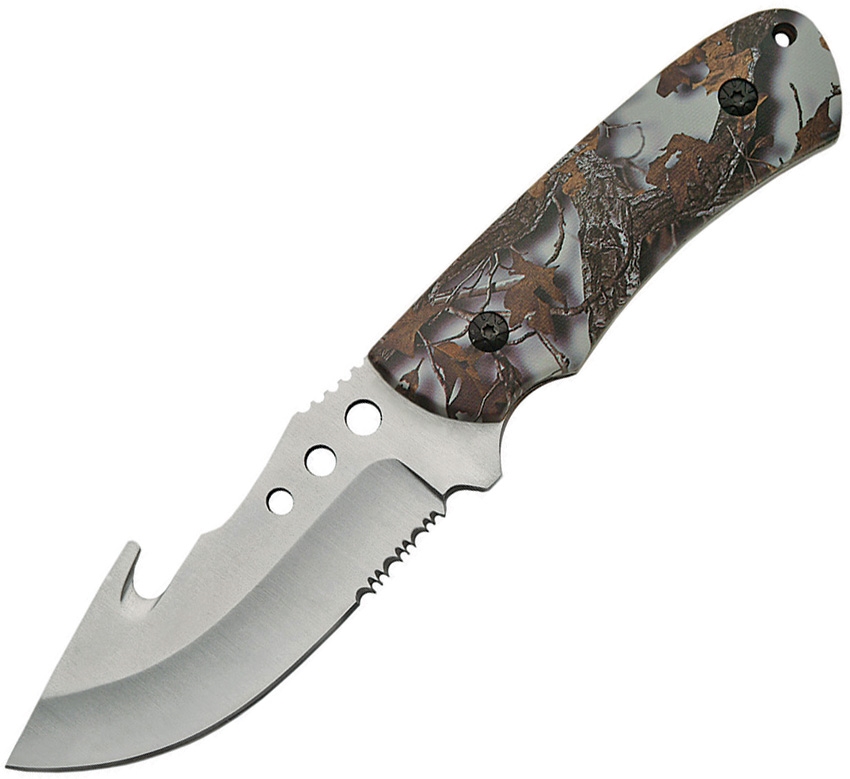 China Made CN211386 Brown Camo Guthook Knife