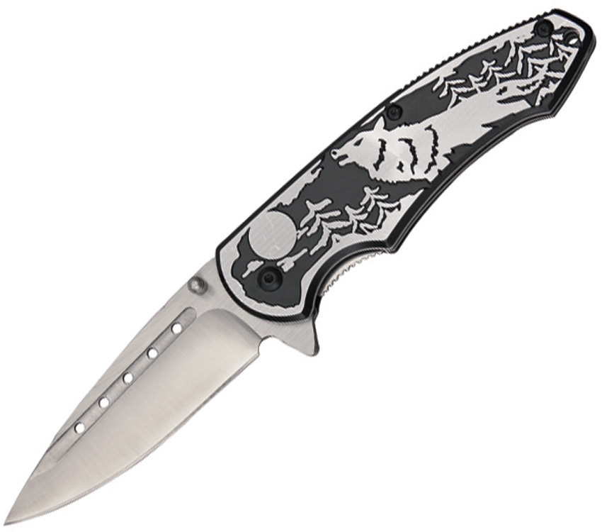 China Made CN300269BK Wolf Linerlock Knife, Black