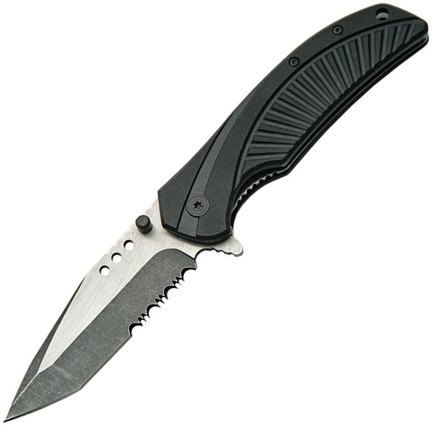 China Made CN300292BK Linerlock G10 A/O Knife, Black
