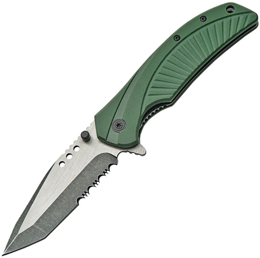 China Made CN300292GN Linerlock G10 A/O Knife, Green