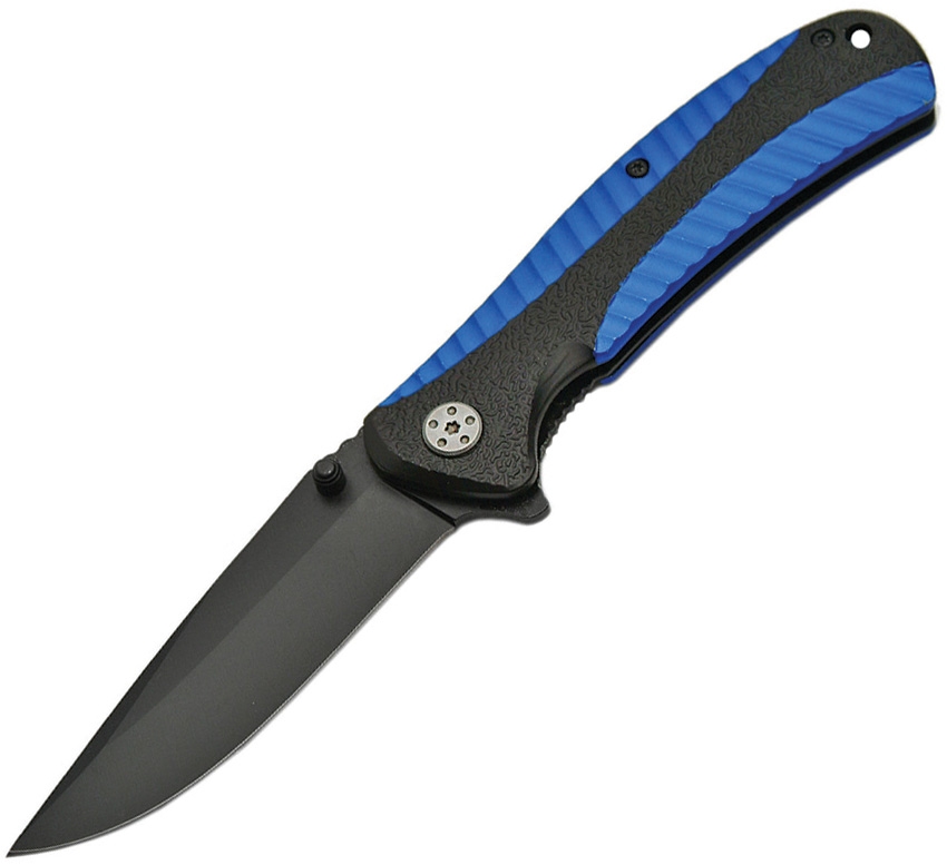 China Made CN300375BL Knight Linerlock A/O Knife, Blue 