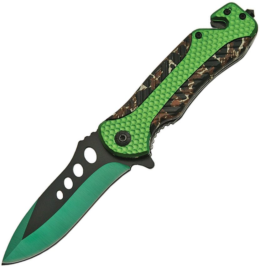 China Made CN300395GN Wreaker Linerlock Knife, Green