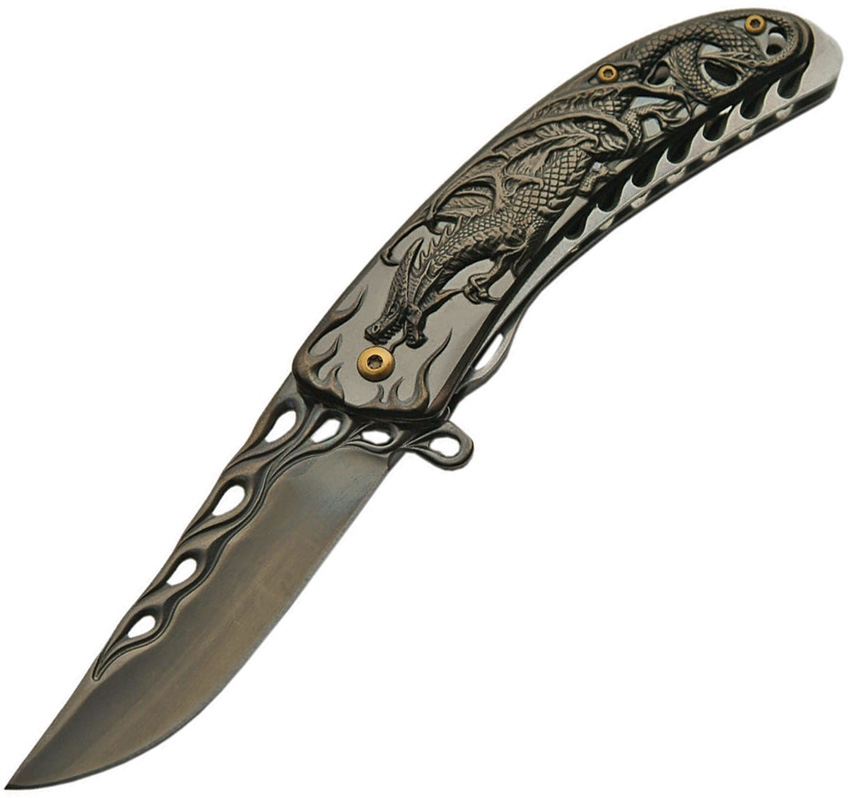 China Made CN300400BK Dragon Linerlock A/O Knife, Black
