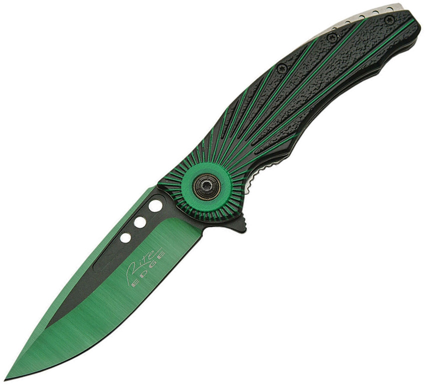 China Made CN300419GN Rising Sun Linerlock A/O Knife, Green