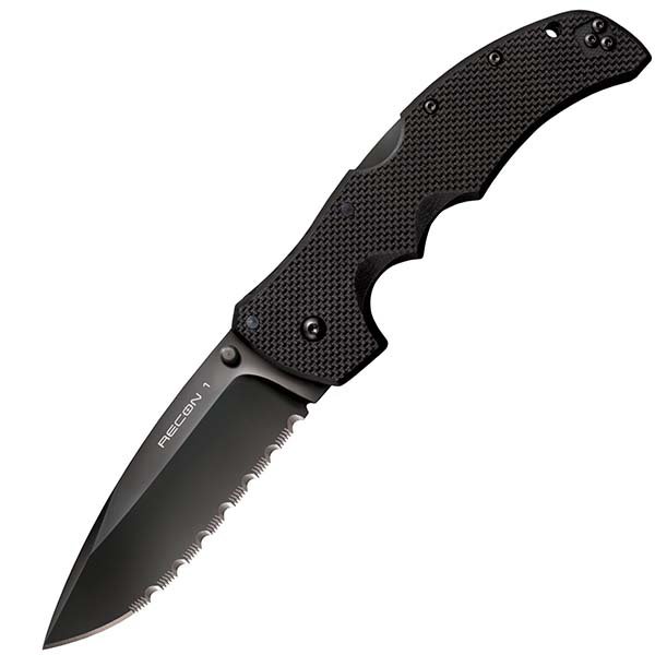 Cold Steel 27TLCSS Recon 1, Black G10 Handle, Black Spear Point