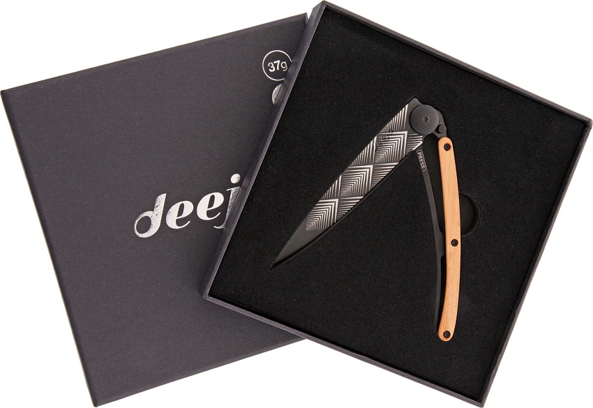 Deejo DEE042 Display Box Tattoo Knife, Black