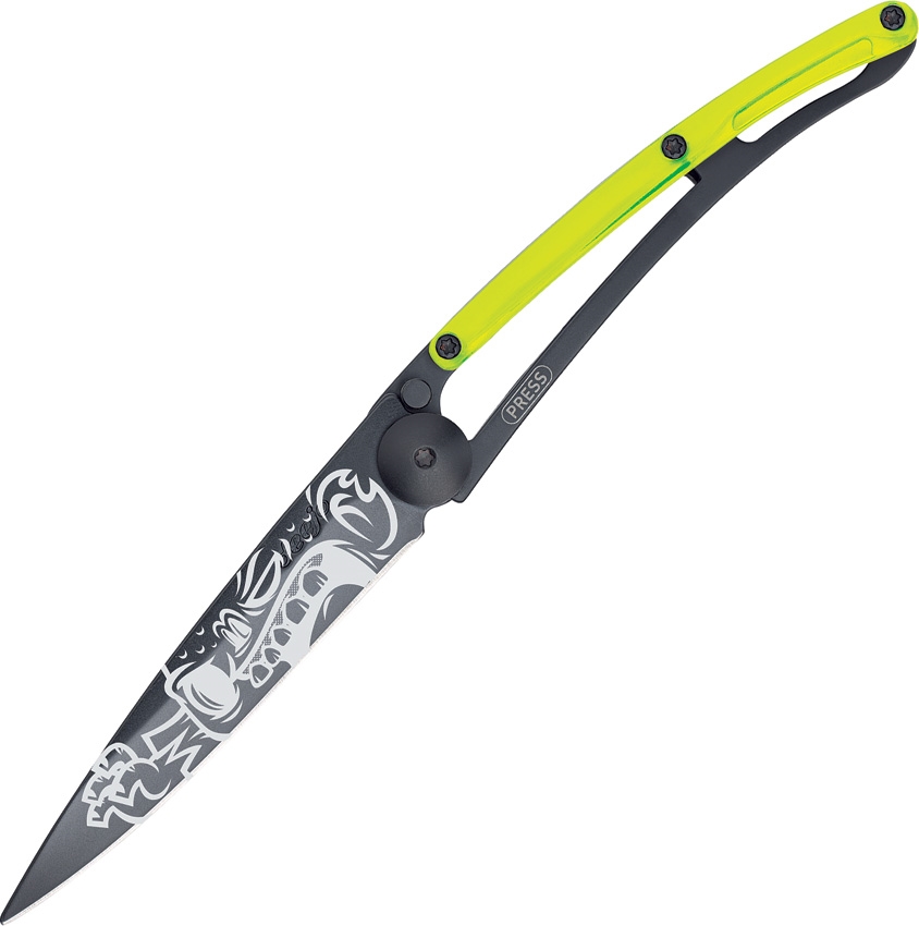 Deejo DEE1GB111 Street Zombie Knife, Yellow, Black