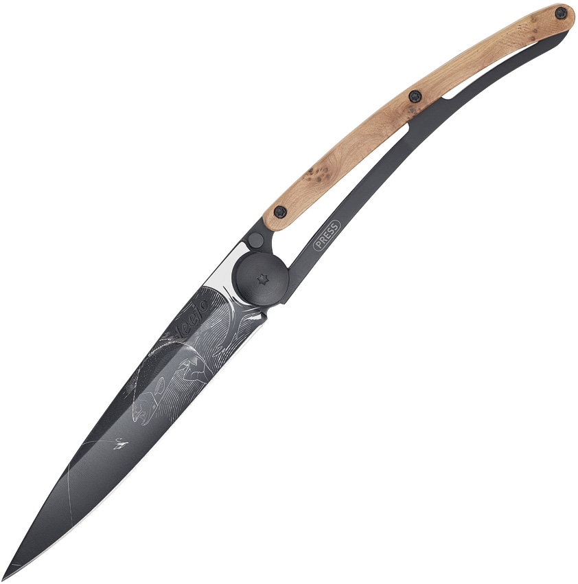 Deejo DEE1GB121 Tattoo Juniper Trout Knife