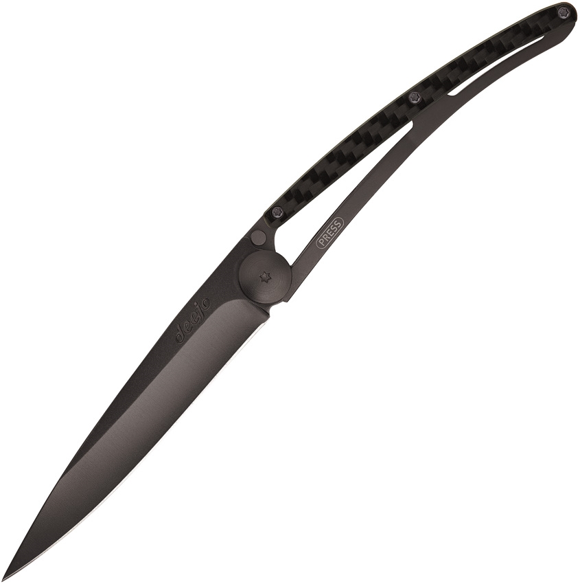 Deejo DEE1GC001 Carbon Fiber Knife, Black