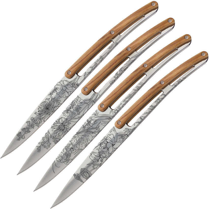 Deejo DEE4AB010 Steak Mirror Blossom Knives