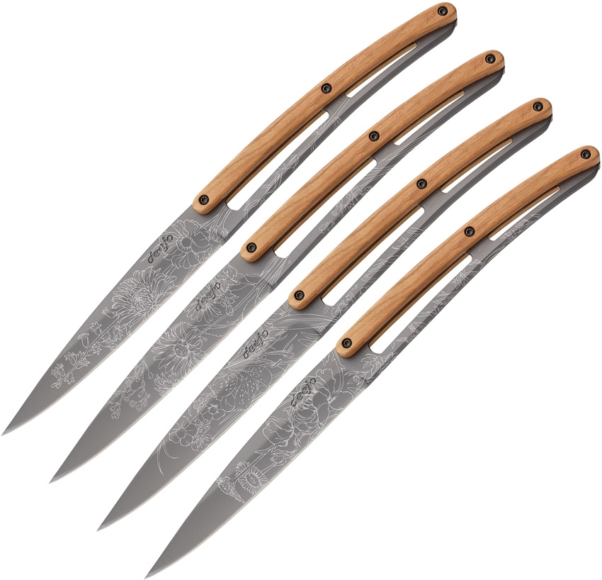 Deejo DEE4FB010 Steak Blossom Knives, Titanium