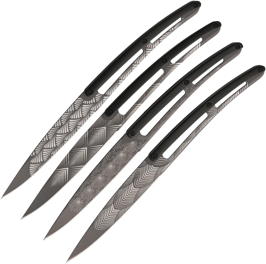 Deejo DEE4FS022 Steak TI Paperstone Art Deco Knives