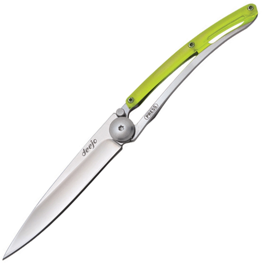 Deejo DEE9AP004 Linerlock Knife, Yellow