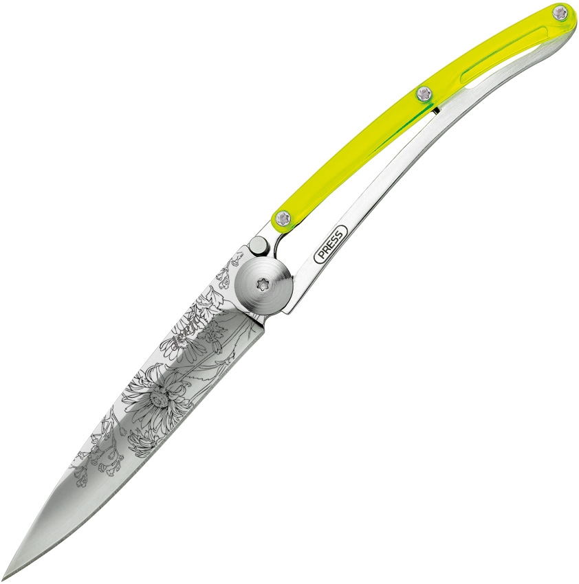 Deejo DEE9AP022 Tattoo Blossom Knife, Yellow