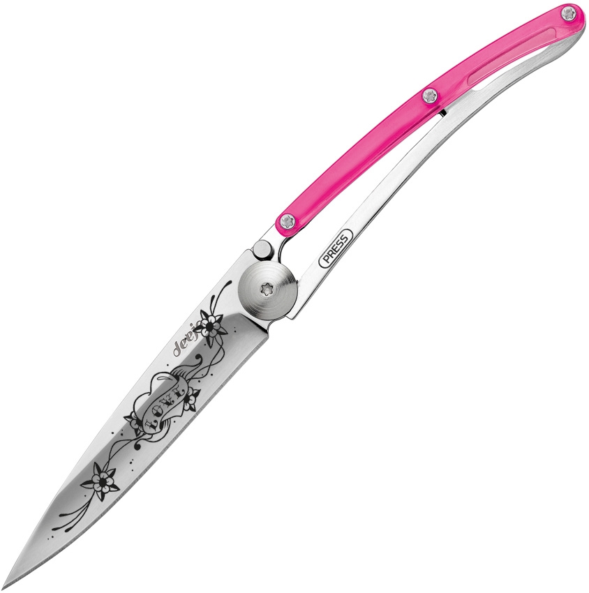 Deejo DEE9AP025 Tattoo Love Knife, Pink