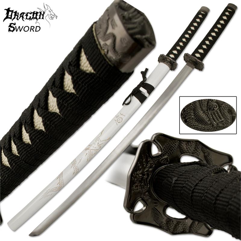 Dragon Katana Samurai Sword, Black